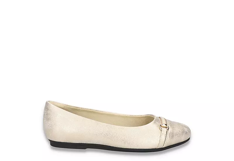 Easy Street Womens Asher Flat - Gold 2 Easy Street Womens Asher Flat - Gold - Image 2