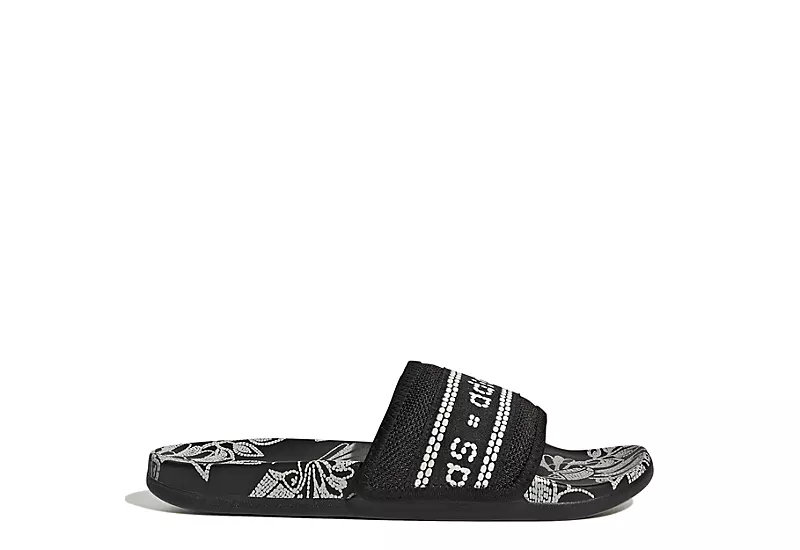 Adidas Womens Adilette Comfort Slide Sandal - Black 2 Adidas Womens Adilette Comfort Slide Sandal - Black - Image 2