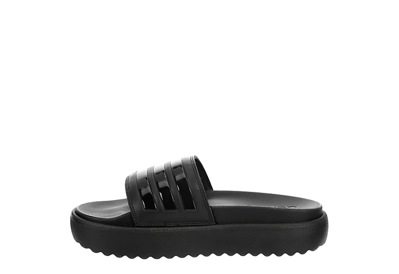 Adidas Womens Adilette Platform Slide Sandal - Black 4 Adidas Womens Adilette Platform Slide Sandal - Black - Image 4