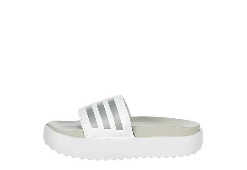 Adidas Womens Adilette Platform Slide Sandal - White 4 Adidas Womens Adilette Platform Slide Sandal - White - Image 4