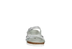 Birkenstock Womens Franca Vegan Footbed Sandal - Silver -Skechers Sales US 01 203366 02