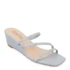 Journee Collection Womens Takarah Wedge Slip On Sandal - Blue