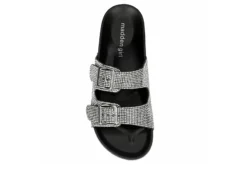 Madden Girl Womens Teddy Footbed Slide Sandal - Black -Skechers Sales US 01 250030 05