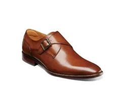 Florsheim Mens Sorrento Plain Toe Single Monk Strap Oxford - Cognac