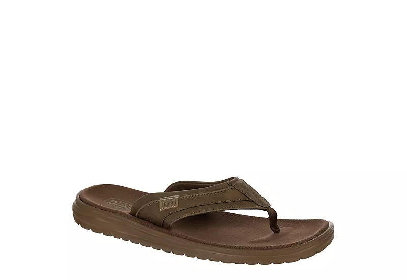 Heydude Mens Sami Flip Flop Sandal - Brown 1 Heydude Mens Sami Flip Flop Sandal - Brown