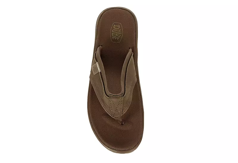Heydude Mens Sami Flip Flop Sandal - Brown 6 Heydude Mens Sami Flip Flop Sandal - Brown - Image 6