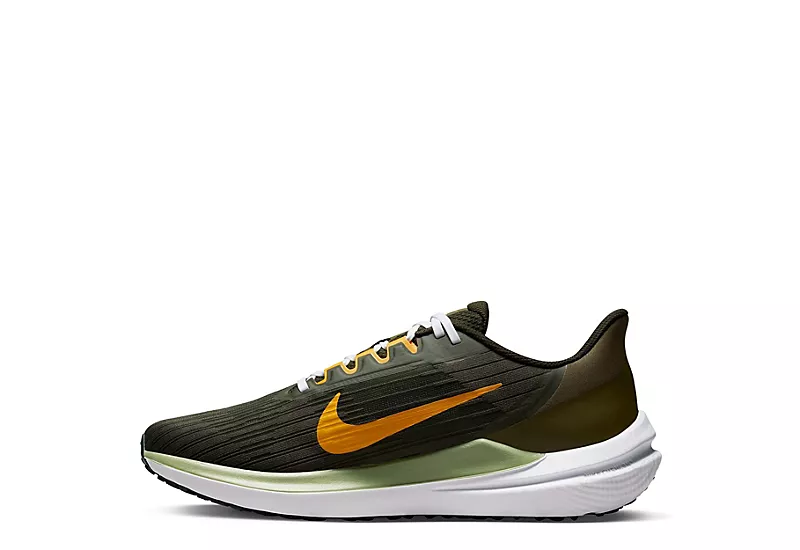 Nike Mens Air Winflo 9 Running Shoe - Olive 3 Nike Mens Air Winflo 9 Running Shoe - Olive - Image 3
