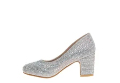 Badgley Mischka Girls Jemtastic Dress Shoe - Silver -Skechers Sales US 01 702612 03