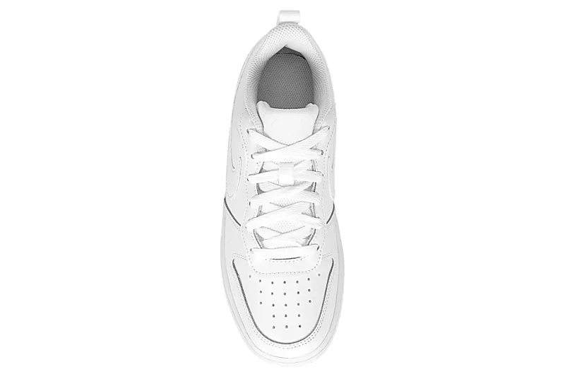 Nike Boys Court Borough 2 Low Top Sneaker - White 6 Nike Boys Court Borough 2 Low Top Sneaker - White - Image 6