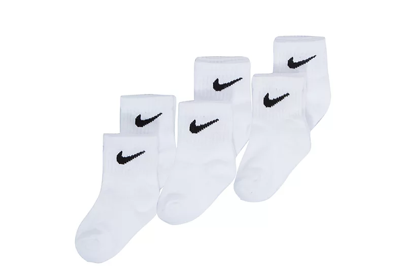 Nike Boys Ankle Socks 6 Pairs - White 1 Nike Boys Ankle Socks 6 Pairs - White